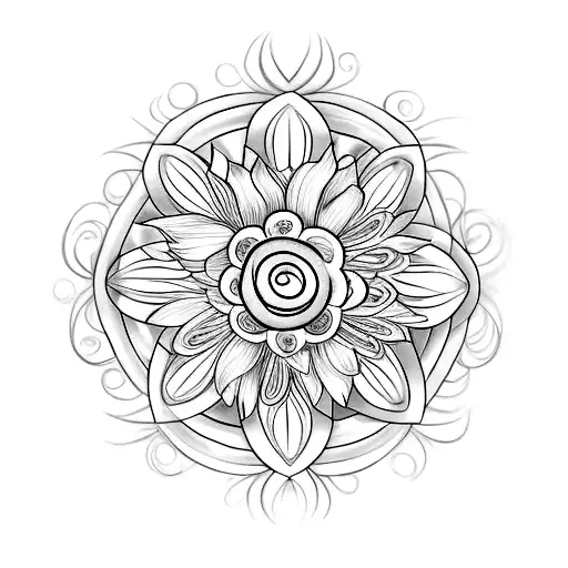 For the man: Incorporate an Edelweiss flower with a stylized Ek Onkar symbol, representing spirituality in Punjab. Add b tattoo design idea