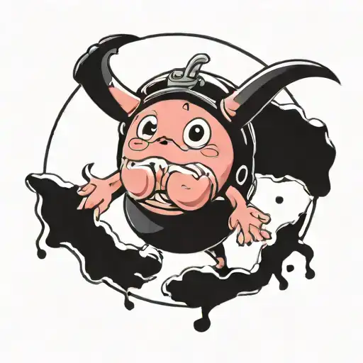 A cute piece of ham tattoo design idea