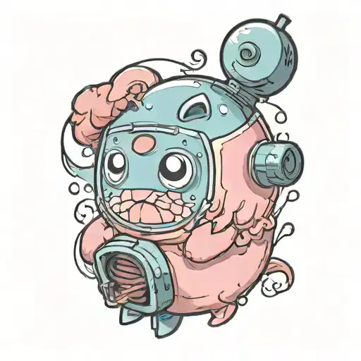 A cute piece of ham tattoo design idea