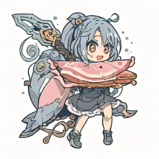 A cute piece of ham tattoo design idea