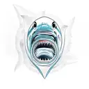 Shark in the blue ocean tattoo design idea