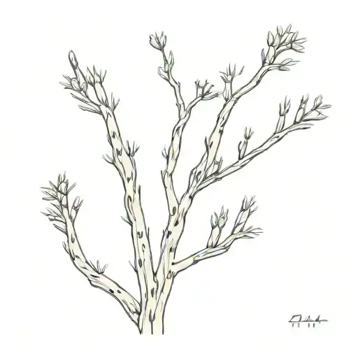 ocotillo cactus in santa elena canyon, big bend national park tattoo design idea