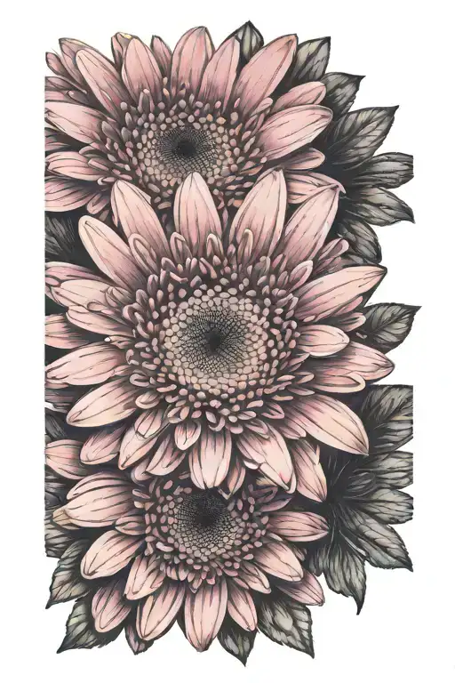 pink gerbera flower tattoo design idea