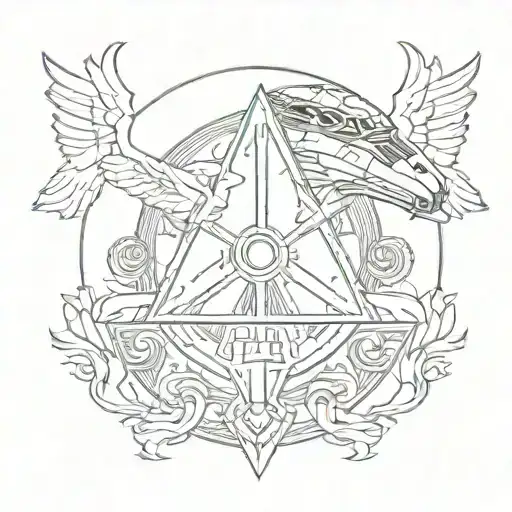 Incorporate the Millennium Falcon flying over the Slytherin house crest in a sketch style tattoo tattoo design idea