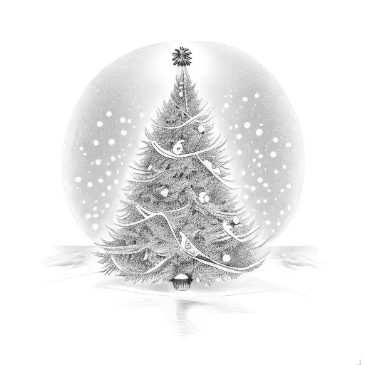 christmas tree tattoo design idea