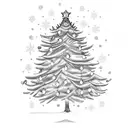 christmas tree tattoo design idea