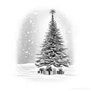 christmas tree tattoo design idea