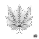 toronto maple leaf with a "W" inside of the leaf tattoo design idea