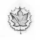 toronto maple leaf with the letter w inside  tattoo design idea
