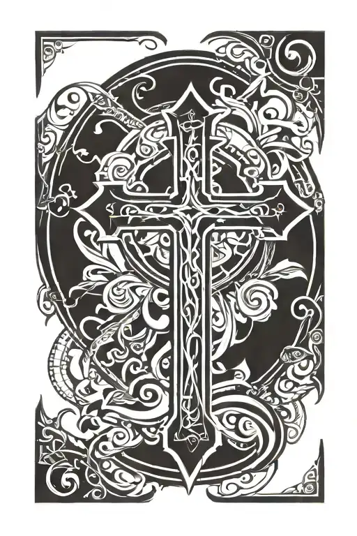 catholic cross masculine tattoo tattoo design idea