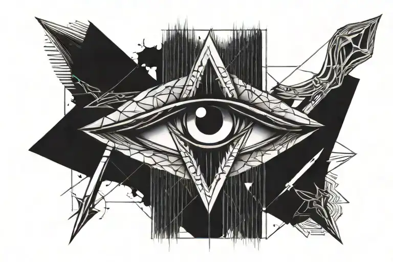 crying eye dagger tattoo design idea