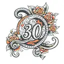 american traditional style tattoo featuring the number 805 tattoo design idea