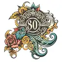 american traditional style tattoo featuring the number 805 tattoo design idea