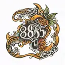 american traditional style tattoo featuring the number 805 tattoo design idea