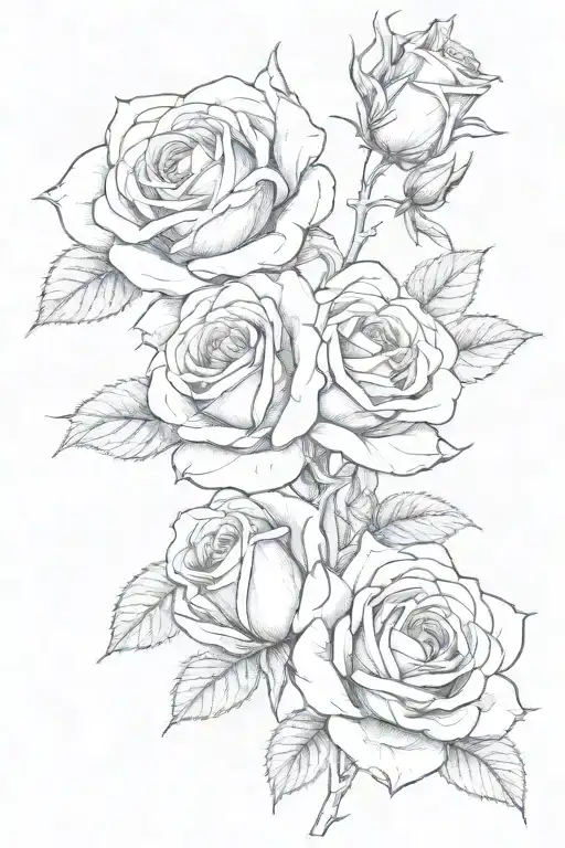 three roses  tattoo design idea