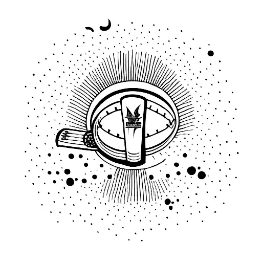 Minimalist "Cricket Bat And Ball" Tattoo Idea BlackInk AI