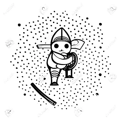 Minimalist "Cricket Bat And Ball" Tattoo Idea BlackInk AI