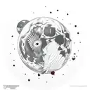 graveyard sleeve with blood moon and birds and zombies coming from the graves tattoo design idea