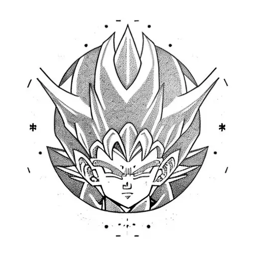 Gohan saiyan 2 rounded by yggdrasil tree tattoo design idea