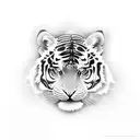 Tigre com caracteristiscas da mascara haanya tattoo design idea