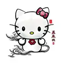 hello kitty cherry blossom tattoo design idea