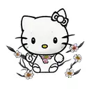 hello kitty cherry blossom tattoo design idea