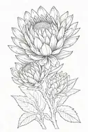 protea flower tattoo design idea