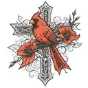 cardinal on a cross tattoo design idea