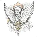 half angel half devil wing tattoo design idea