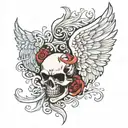 half angel half devil wing tattoo design idea