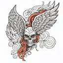 half angel half devil wing tattoo design idea