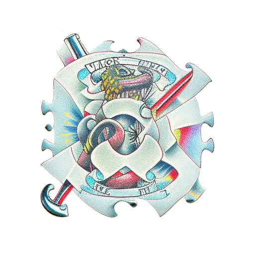 ABC puzzle  tattoo design idea