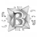 letters A B C puzzle pieces tattoo design idea