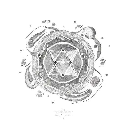 Capricorn constellation formed by coffee beans tattoo design idea