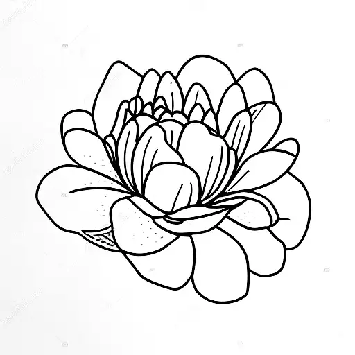 waterlily, poppy, carnation, lily of the valley, and daisy bouquet  tattoo design idea