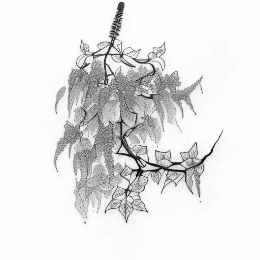 wisteria and ivy tattoo design idea