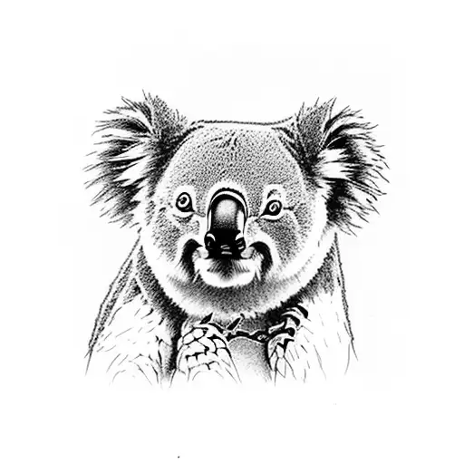 koala in gum tree  tattoo design idea