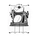 vintage sewing machine tattoo design idea