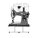 vintage sewing machine tattoo design idea
