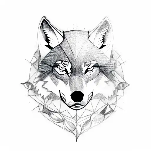 A sketch-style tattoo of a wolf wearing a renaissance fair costume tattoo design idea
