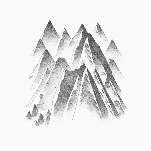 Equalizer bars transforming into mountain peaks tattoo design idea