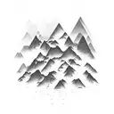 Equalizer bars transforming into mountain peaks tattoo design idea