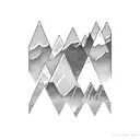 Equalizer bars transforming into mountain peaks tattoo design idea