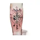 a compass and a clock half half tattoo design idea