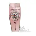 a compass and a clock half half tattoo design idea