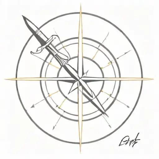 compass with arrow through it  tattoo design idea