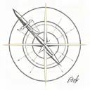 compass with arrow through it  tattoo design idea