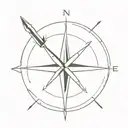 compass with arrow through it  tattoo design idea