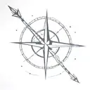 compass with arrow through it  tattoo design idea