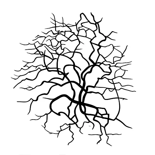 Kintsugi tattoo of a willow tree  tattoo design idea